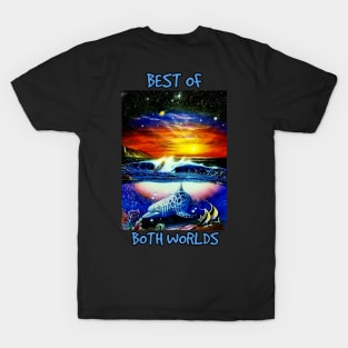 Dolphin seascape Hawaii three worlds space T-Shirt